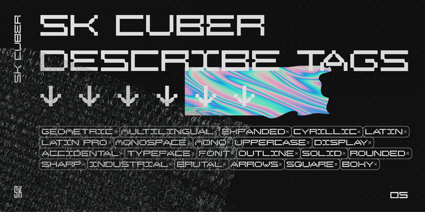 Przykład czcionki SK Cuber Expanded